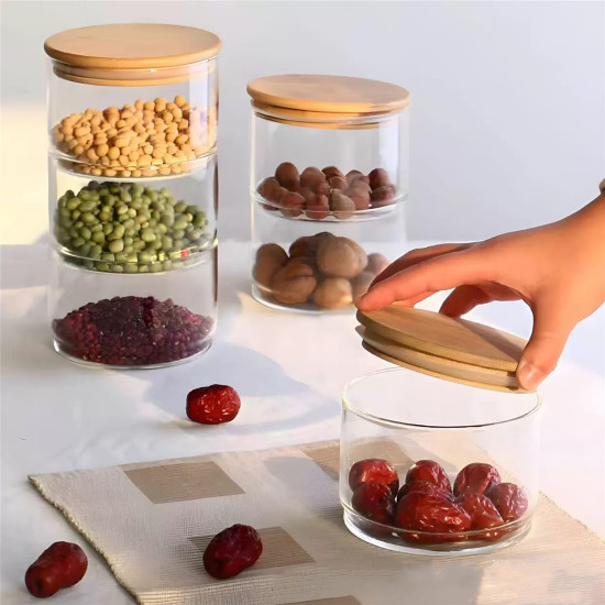 Stackable Glass Jars 3 Layers